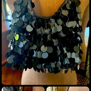 Dressy Black beaded/sequined shoulder hand bag Apt 9